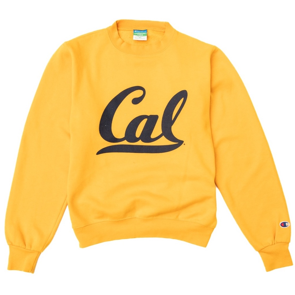 Women's XS Champion Brand Yellow California University  CAL Crewneck Sweatshirt